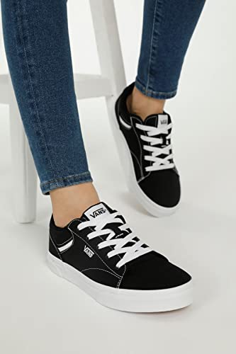 Vans Unisex Kids Seldan Sneaker, Black Canvas Black White 187, 3 UK