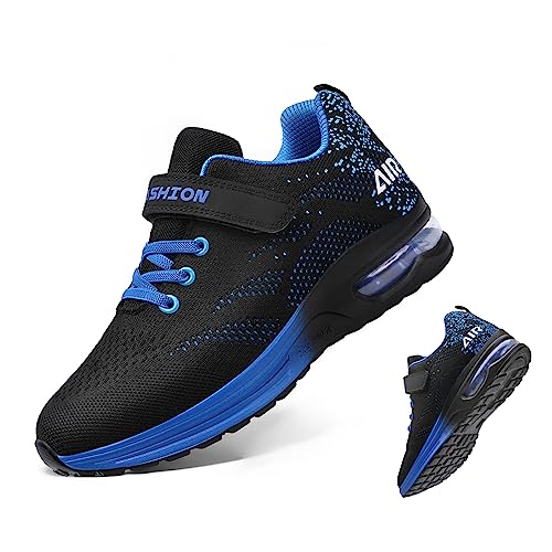 Boys Trainers Kid Sneakers Boys Girls Running Shoes Athletic Air Sneakers Lightweight Breathable Sport Shoes Unisex Kids(M Blue,34EU)