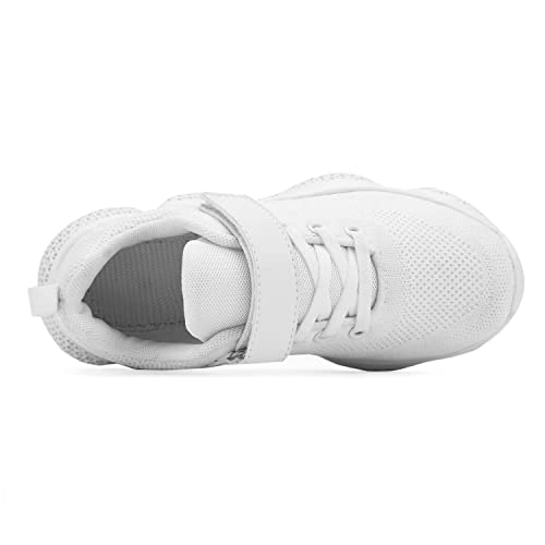 Piup Girls White Trainers Boys Lightweight Running Shoes Tennis Sneakers Outdoor Walking Shoes Kids Casual Sport Shoes Little Kid 11 UK Child