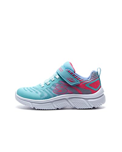 Skechers Girl's 302478l Aqpk Sneaker, Aqua Mesh Pink Trim, 13.5 UK