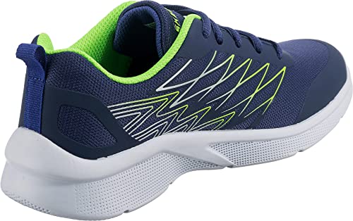 Skechers MICROSPEC Quick Sprint Sneaker, Navy Textile/Lime and Silver Trim, 11 UK Child