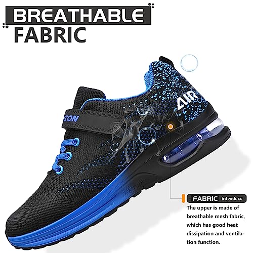 Boys Trainers Kid Sneakers Boys Girls Running Shoes Athletic Air Sneakers Lightweight Breathable Sport Shoes Unisex Kids(M Blue,34EU)
