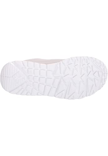 Skechers Girl's Uno Lite Lovely Luv Sneaker, White Synthetic/H. Pink Trim, 13 UK Child