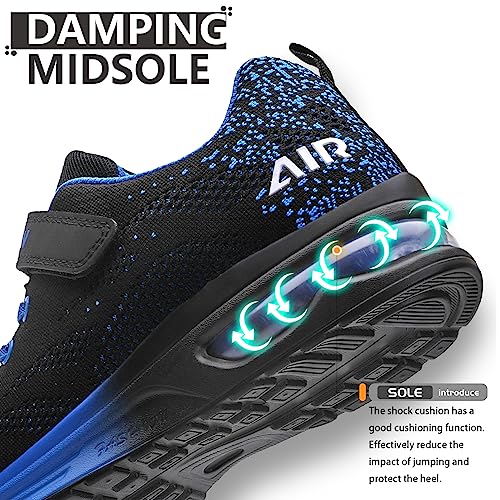 Boys Trainers Kid Sneakers Boys Girls Running Shoes Athletic Air Sneakers Lightweight Breathable Sport Shoes Unisex Kids(M Blue,34EU)