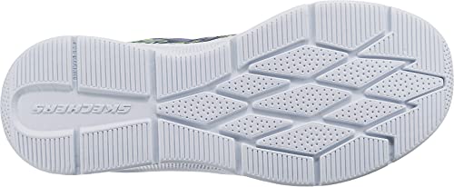 Skechers MICROSPEC Quick Sprint Sneaker, Navy Textile/Lime and Silver Trim, 11 UK Child