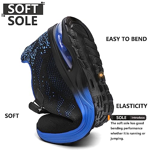 Boys Trainers Kid Sneakers Boys Girls Running Shoes Athletic Air Sneakers Lightweight Breathable Sport Shoes Unisex Kids(M Blue,34EU)