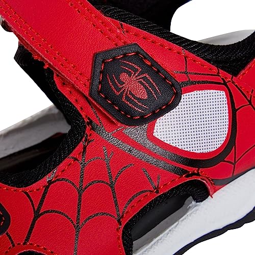 Marvel Spiderman Sports Sandals for Kids Open Toe Easy Fasten Sliders Summer Shoes Red/Black 13 UK Child