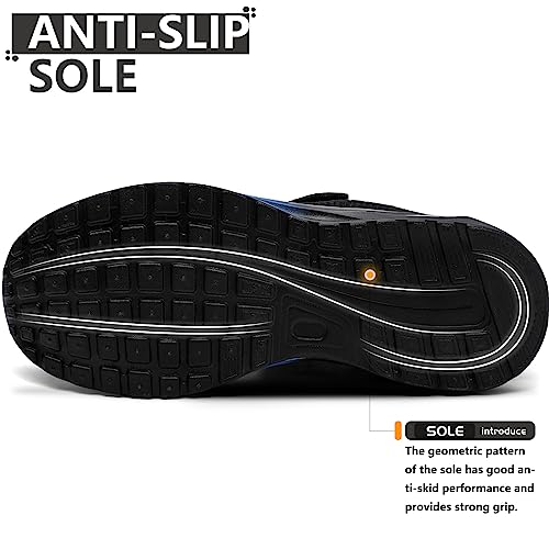 Boys Trainers Kid Sneakers Boys Girls Running Shoes Athletic Air Sneakers Lightweight Breathable Sport Shoes Unisex Kids(M Blue,34EU)