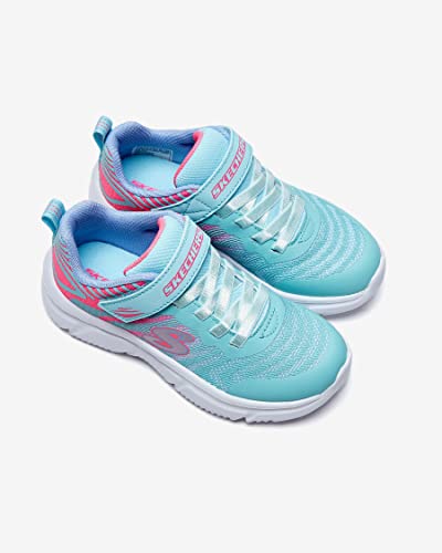 Skechers Girl's 302478l Aqpk Sneaker, Aqua Mesh Pink Trim, 13.5 UK