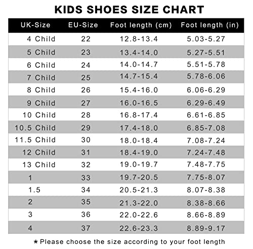 Shoful Boys Trainers Kids School Shoes Tennis Shoes for Girls Lightweight Running Sneakers Breathable Athletic Shoes All Black 13 UK Child