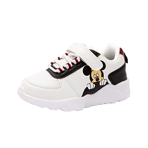 Disney Mickey Mouse Trainers for Boys & Girls | Kids Classic Character Shoelace White Sports Sneakers | Childrens Shoes Merchandise 11 UK Kids