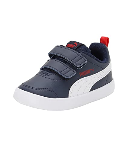 PUMA Unisex Kids Courtflex V2 V Inf Sneaker, Blue Peacoat High Risk Red, 7 UK Child