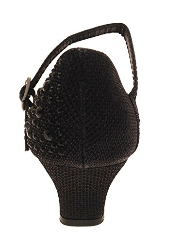 Lora Dora Girls Mary Jane Glitter Party Shoes, Black, 9 UK Child