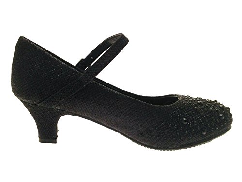 Lora Dora Girls Mary Jane Glitter Party Shoes, Black, 9 UK Child