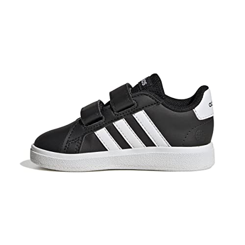adidas Grand Court Lifestyle Hook and Loop Sneaker, core Black/FTWR White/core Black, 5 UK Child