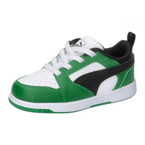 PUMA Unisex Baby Rebound V6 LO AC INF Sneaker, White Black-Archive Green, 9 UK Child
