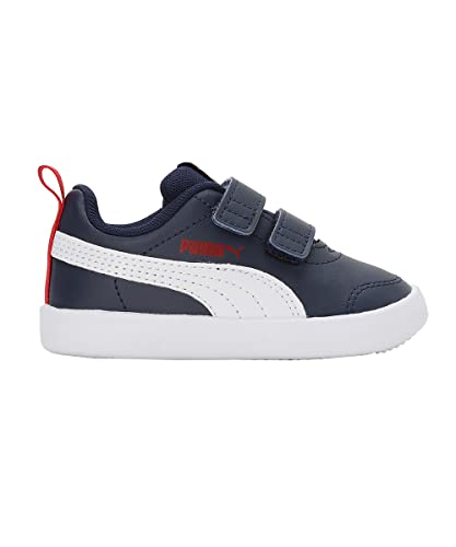 PUMA Unisex Kids Courtflex V2 V Inf Sneaker, Blue Peacoat High Risk Red, 8 UK Child