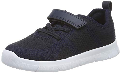Clarks Boy's Ath Flux Low Top Sneakers, Blue Navy Navy, 9.5 UK Child Wide
