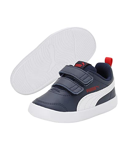 PUMA Unisex Kids Courtflex V2 V Inf Sneaker, Blue Peacoat High Risk Red, 8 UK Child