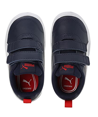 PUMA Unisex Kids Courtflex V2 V Inf Sneaker, Blue Peacoat High Risk Red, 8 UK Child