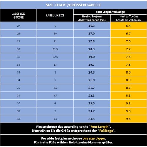 UOVO Boys Trainers Kids Water Resistant Walking Shoes Sports Outdoor Sneakers Children Trekking Hiking Footwear Running Shoes Size 5 UK Big Kids 38EU Blue