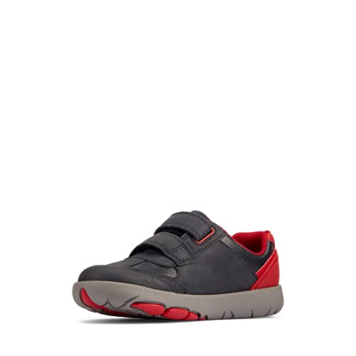 Clarks Boy's Rex Play Sneaker, Navy Red, 11 UK Child