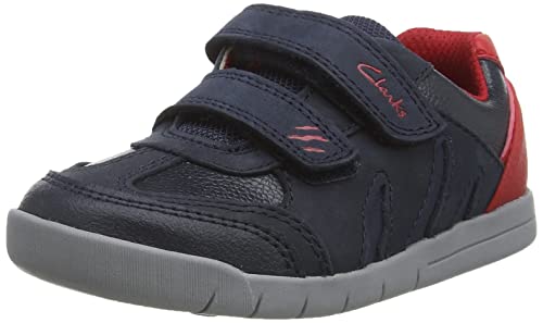 Clarks Boy's Rex Play T Sneaker, Navy Red, 7.5 UK Child