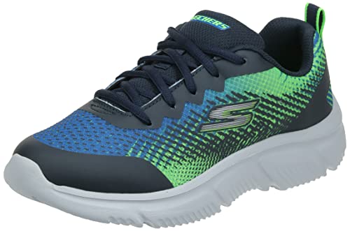 Skechers Boy's Go Run 650 Sneaker, Navy Lime, 13.5 UK Child