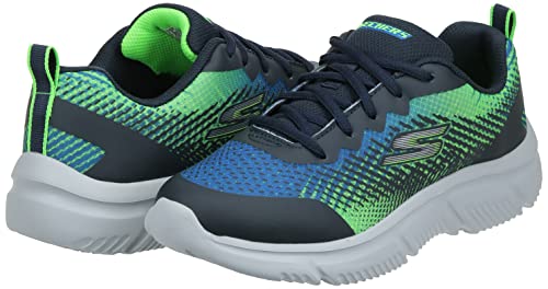 Skechers Boy's Go Run 650 Sneaker, Navy Lime, 13.5 UK Child