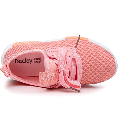 Daclay Kids Shoes Boys Girls Casual Mesh Sneakers Breathable Soft Soled Running Sports Pink 10.5 UK Child