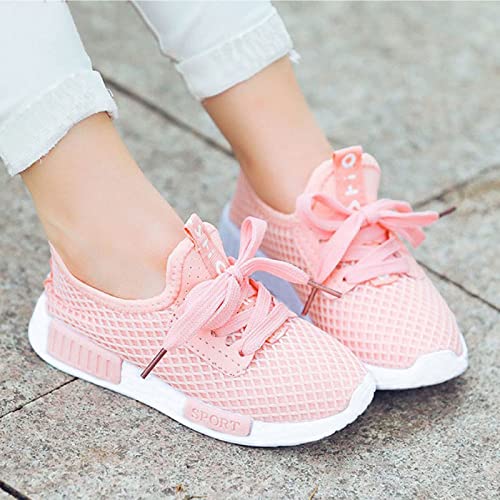 Daclay Kids Shoes Boys Girls Casual Mesh Sneakers Breathable Soft Soled Running Sports Pink 10.5 UK Child
