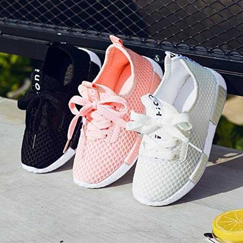 Daclay Kids Shoes Boys Girls Casual Mesh Sneakers Breathable Soft Soled Running Sports Pink 10.5 UK Child