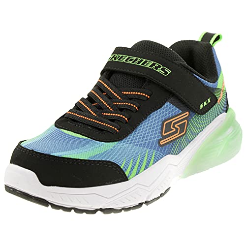 Skechers THERMOFLUX 2.0 Sneaker, Blue & Lime Textile/Black & Orange Trim, 11.5 UK Child