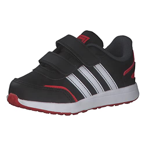 adidas VS Switch 3 Lifestyle Running Hook and Loop Strap Sneaker, Core Black FTWR White Vivid Red, 1 UK Child