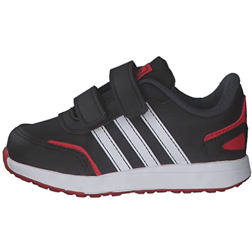 adidas VS Switch 3 Lifestyle Running Hook and Loop Strap Sneaker, Core Black FTWR White Vivid Red, 1 UK Child