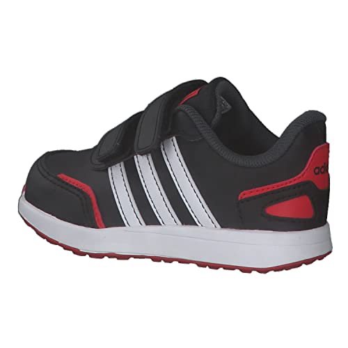 adidas VS Switch 3 Lifestyle Running Hook and Loop Strap Sneaker, Core Black FTWR White Vivid Red, 1 UK Child