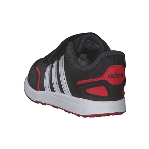 adidas VS Switch 3 Lifestyle Running Hook and Loop Strap Sneaker, Core Black FTWR White Vivid Red, 1 UK Child