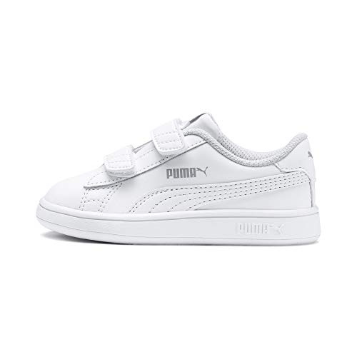 PUMA Unisex Baby Puma Smash V2 V Inf Low Top Sneakers, Puma White Puma White, 8 UK Child