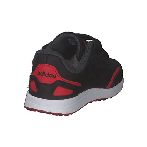 adidas VS Switch 3 Lifestyle Running Hook and Loop Strap Sneaker, Core Black FTWR White Vivid Red, 1 UK Child