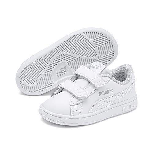 PUMA Unisex Baby Puma Smash V2 V Inf Low Top Sneakers, Puma White Puma White, 8 UK Child