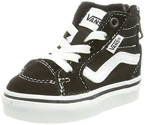 Vans Unisex Kids Filmore Hi Zip Sneaker, Suede Canvas Black White, 9 UK Child
