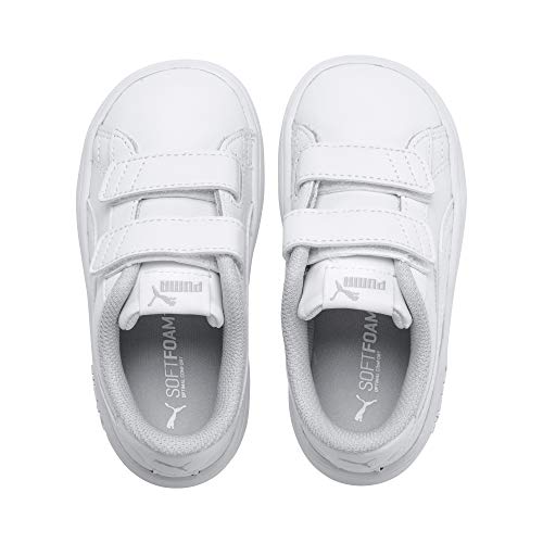 PUMA Unisex Baby Puma Smash V2 V Inf Low Top Sneakers, Puma White Puma White, 8 UK Child