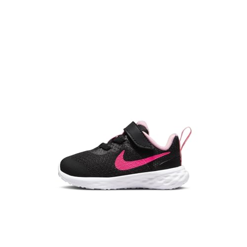 NIKE Unisex Kids Revolution Sneaker, Black Hyper Pink Pink Foam, 2.5 UK Child