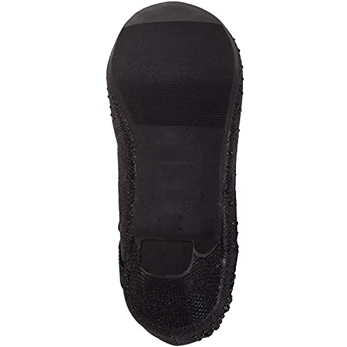 ABSOLUTE FOOTWEAR Childrens Kids Girls Glitter Sparkly Diamante Wedding Party Pagent Heeled Shoes - Black - UK Child 13 / EU 32