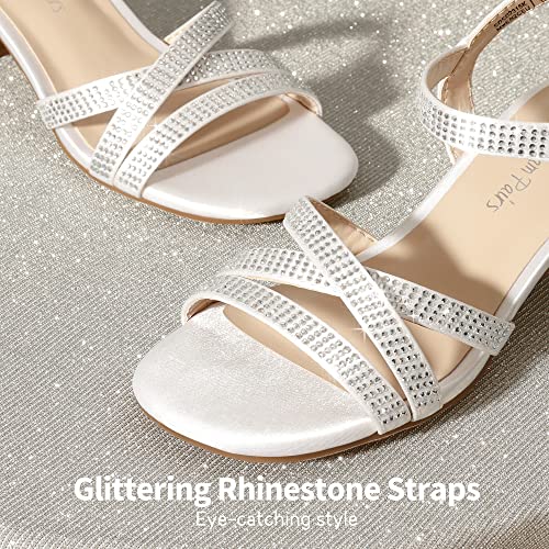 DREAM PAIRS Girls Sandals Low Heel Ankle Strap Open Toe Sandals Wedding Party Bridesmaid for Little Kid/Big Kid,SDSD2315K,WHITE,13 UK Child/1 US Little Kid
