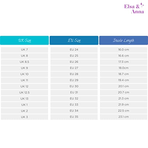 ELSA & ANNA Girls Snow Queen Princess Fancy Dress Up Party Shoes - 3cm Heel - Elsa Dress Up Shoes for Parties & Birthdays, Cosplay - Girls High Heels​​ (SIL21)