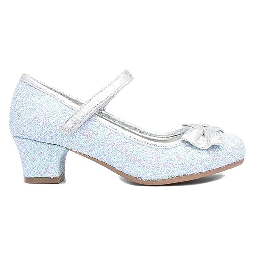 Lilley Sparkle Lacey Kids Light Blue Glitter Heel - Size 12 Child UK - Blue