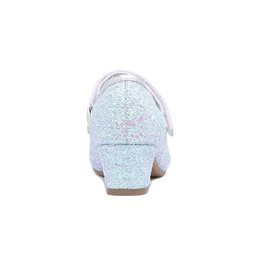 Lilley Sparkle Lacey Kids Light Blue Glitter Heel - Size 12 Child UK - Blue