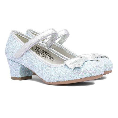 Lilley Sparkle Lacey Kids Light Blue Glitter Heel - Size 12 Child UK - Blue