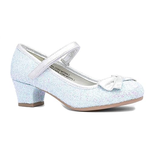 Lilley Sparkle Lacey Kids Light Blue Glitter Heel - Size 12 Child UK - Blue